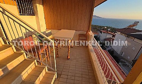 Didim Akbükte deniz manzaralı eşyalı satılık yazlık 