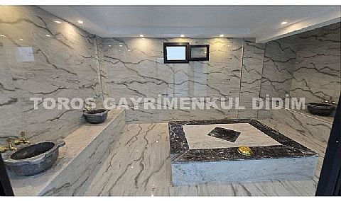 didimde 526m2 arsa içinde satılık full eşyalı saunalı hamamlı havuzlu 4+1 müstakil villa